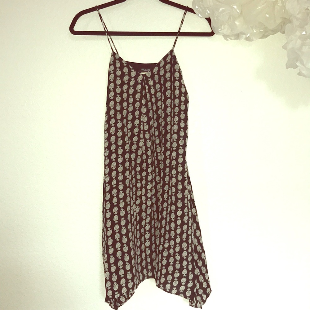 Madewell Black Silk Pocket Floral Print Dress